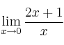 \lim\limits_{x \rightarrow 0} \frac{2x+1}{x}