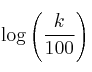 \log \left( \frac{k}{100} \right)