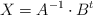 X = A^{-1} \cdot B^t