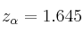 z_{\alpha}=1.645