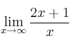 \lim\limits_{x \rightarrow \infty} \frac{2x+1}{x}