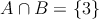 A \cap B=\{ 3 \}